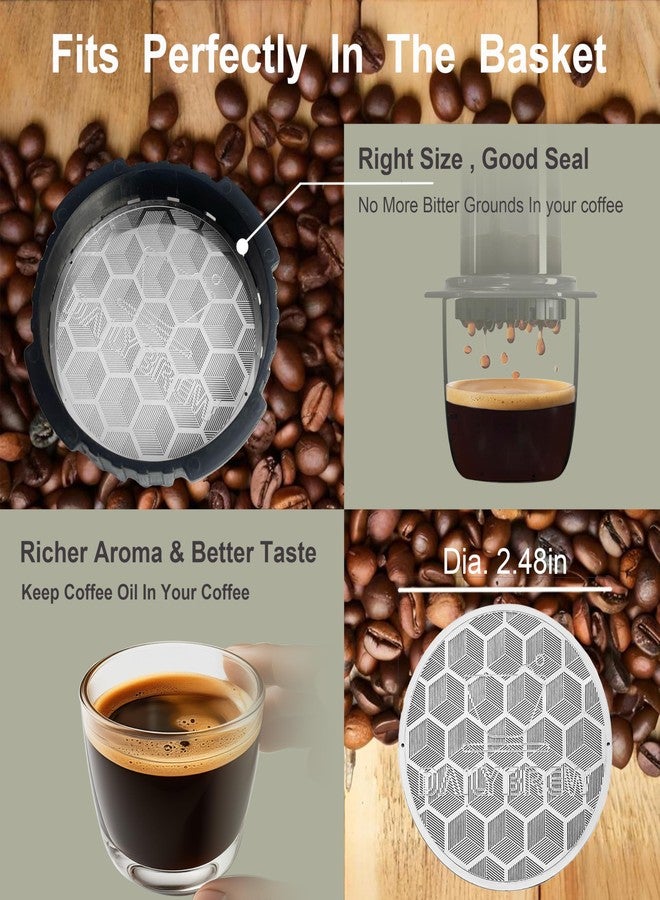 Dailybrew Reusable Stainless Steel Coffee Filter compatible with AeroPress Coffee Maker Standard, Same Flow with Paper Filters While Keeping Richer Flavor & Delicious Coffee-oils - Image 3